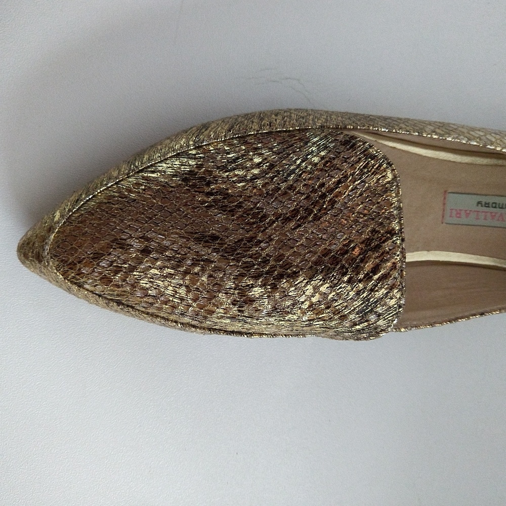 Brand New Gold faux snake flats